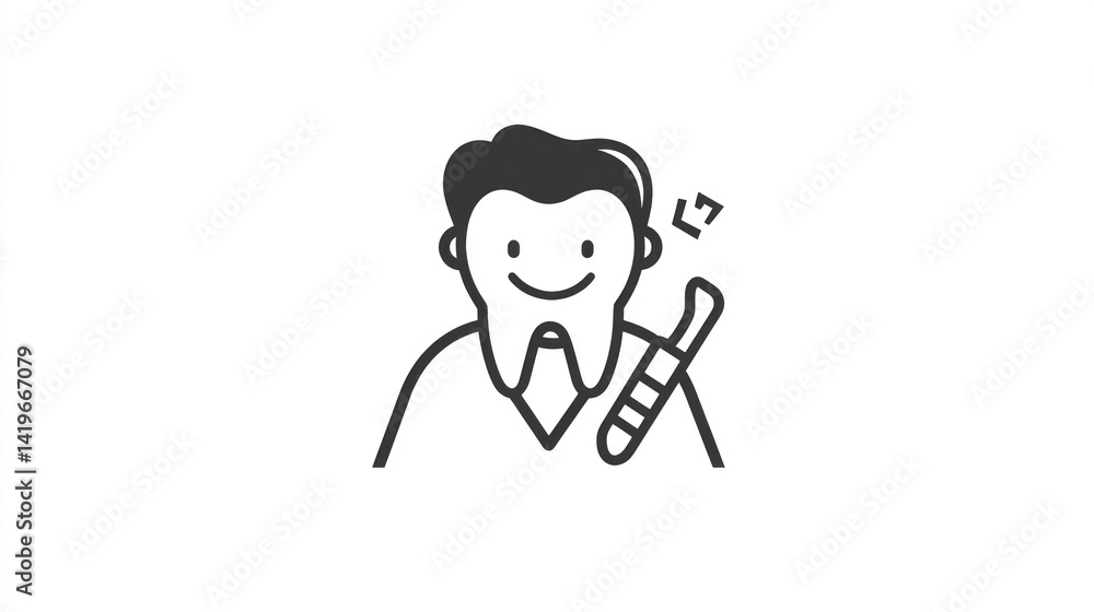 Dentist with tooth and cleaning supplies Dentist with tooth and cleaning supplies