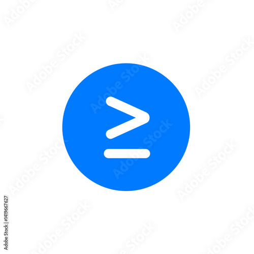 Filled Greater Than Or Equal Circle Icon