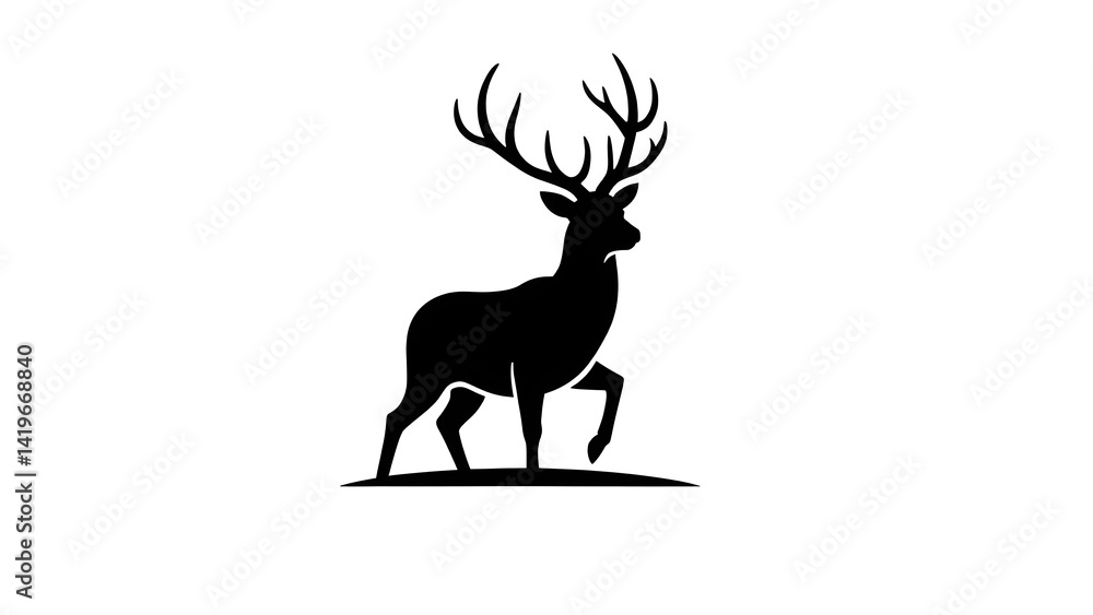 Elegant Deer Silhouette Vector Elegant Deer Silhouette Vector