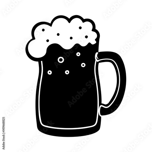 beer mug icon, beer mug silhouette vector illustration-simple silhouette illustration of beer mug, perfect for beer mug logos and icons
