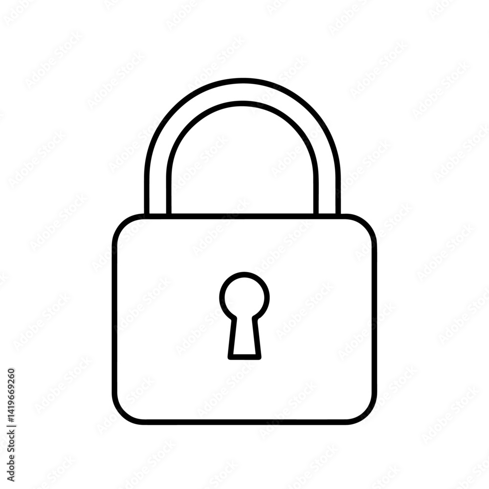 Padlock Icon – Black and White Lock Symbol for Privacy and Security Padlock Icon – Black and White Lock Symbol for Privacy and Security