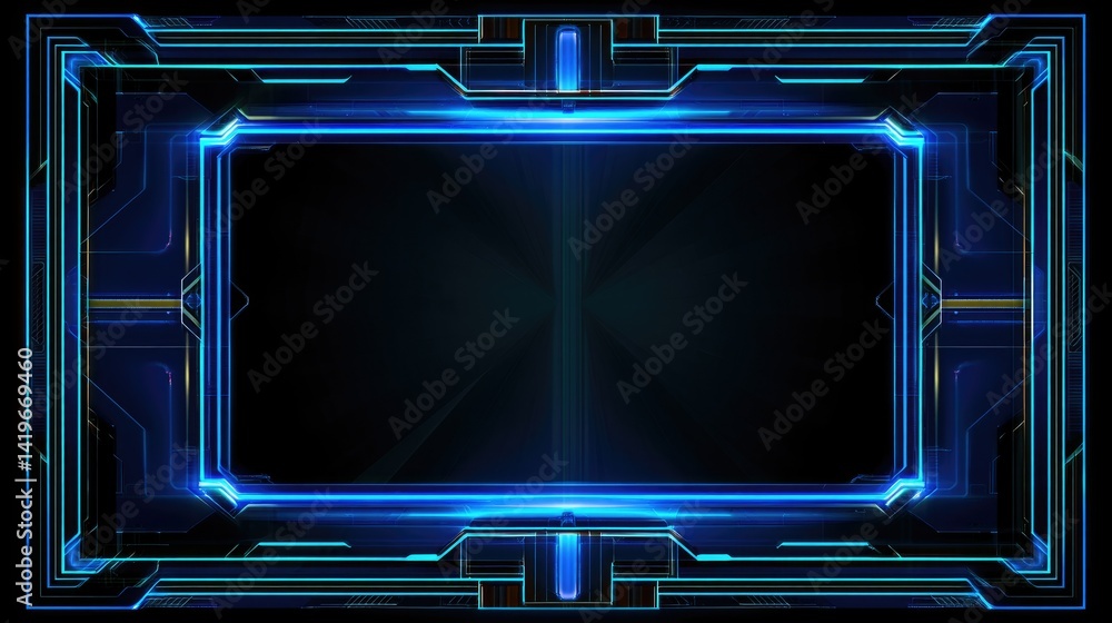 Futuristic Blue Glowing Frame: Abstract Tech Design Futuristic Blue Glowing Frame: Abstract Tech Design