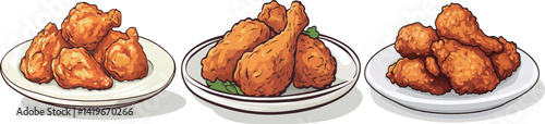 Cartoon fried chicken food illustration material

