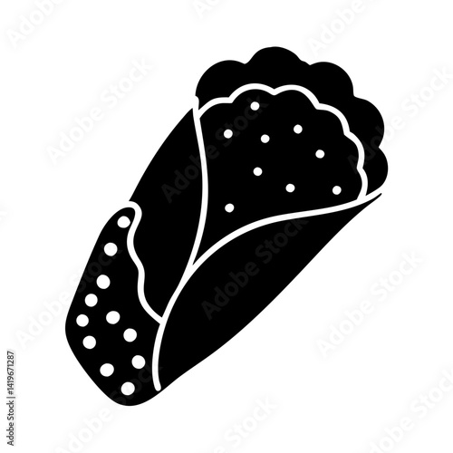 falafel wrap icon, falafel wrap silhouette vector illustration-simple silhouette illustration of falafel wrap, perfect for falafel wrap logos and icons