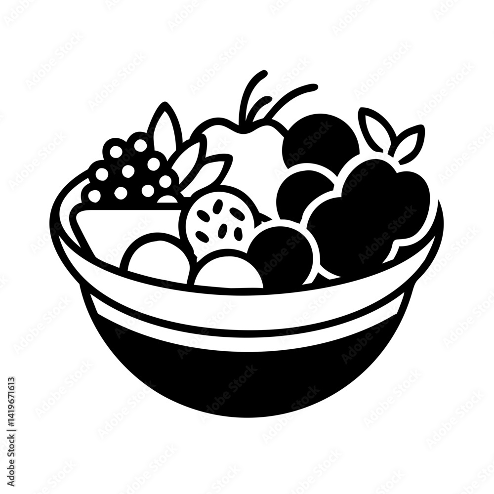 fruit salad icon, fruit salad silhouette vector illustration-simple silhouette illustration of fruit salad, perfect for fruit salad logos and icons fruit salad icon, fruit salad silhouette vector illustration-simple silhouette illustration of fruit salad, perfect for fruit salad logos and icons
