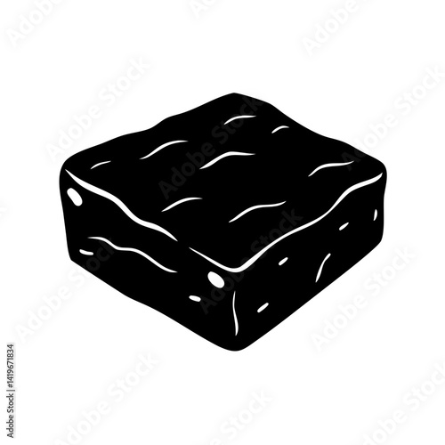 brownie square icon, brownie square silhouette vector illustration-simple silhouette illustration of brownie square, perfect for brownie square logos and icons