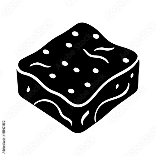 brownie square icon, brownie square silhouette vector illustration-simple silhouette illustration of brownie square, perfect for brownie square logos and icons