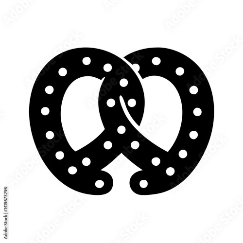 pretzel icon, pretzel silhouette vector illustration-simple silhouette illustration of pretzel, perfect for pretzel logos and icons