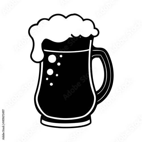 beer mug icon, beer mug silhouette vector illustration-simple silhouette illustration of beer mug, perfect for beer mug logos and icons