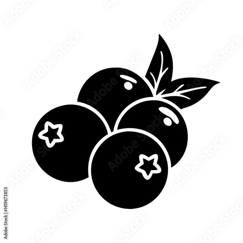 blueberries icon, blueberries silhouette vector illustration-simple silhouette illustration of blueberries, perfect for blueberries logos and icons
