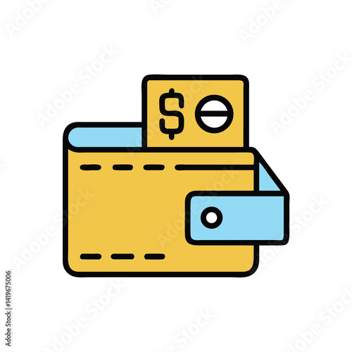 wallet card inserted on white background