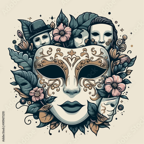 carnival mask vector illustration