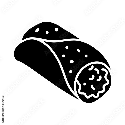 burrito icon, burrito silhouette vector illustration-simple silhouette illustration of burrito, perfect for burrito logos and icons
