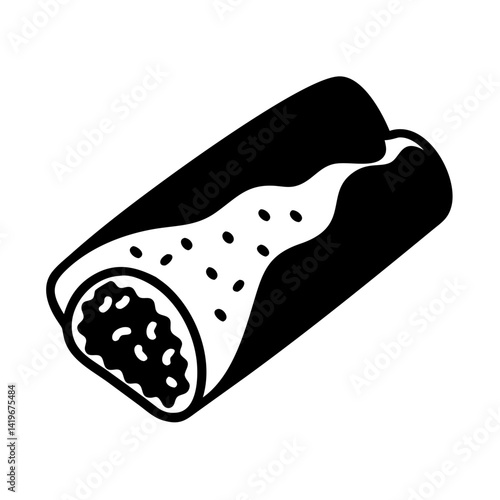 burrito icon, burrito silhouette vector illustration-simple silhouette illustration of burrito, perfect for burrito logos and icons