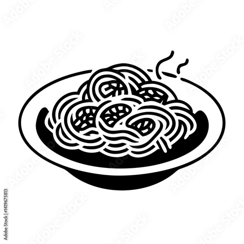 spaghetti icon, spaghetti silhouette vector illustration-simple silhouette illustration of spaghetti, perfect for spaghetti logos and icons