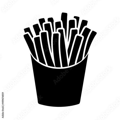 french fries icon, french fries silhouette vector illustration-simple silhouette illustration of french fries, perfect for french fries logos and icons