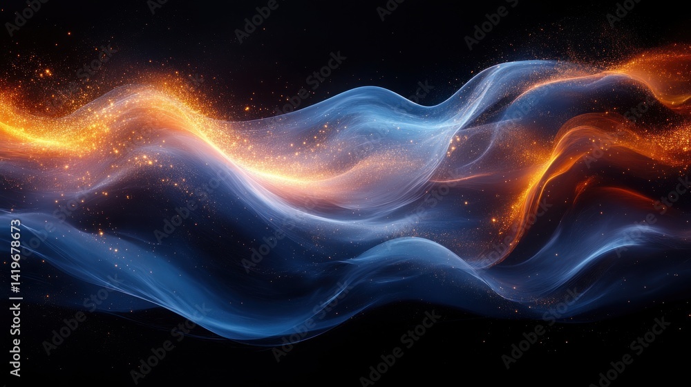 Abstract Fire and Ice Waves: A Digital Artwork of Intertwined Energy Abstract Fire and Ice Waves: A Digital Artwork of Intertwined Energy