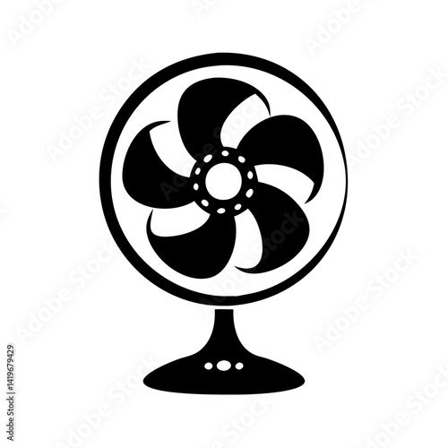 desk fan icon, desk fan silhouette vector illustration-simple silhouette illustration of desk fan, perfect for desk fan logos and icons