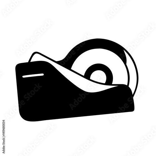 tape dispenser icon, tape dispenser silhouette vector illustration-simple silhouette illustration of tape dispenser, perfect for tape dispenser logos and icons
