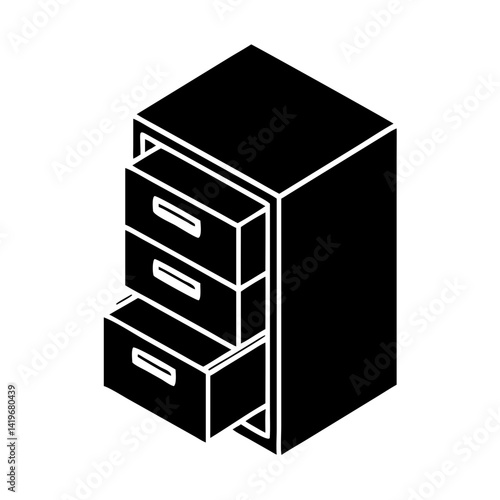 filing cabinet icon, filing cabinet silhouette vector illustration-simple silhouette illustration of filing cabinet, perfect for filing cabinet logos and icons