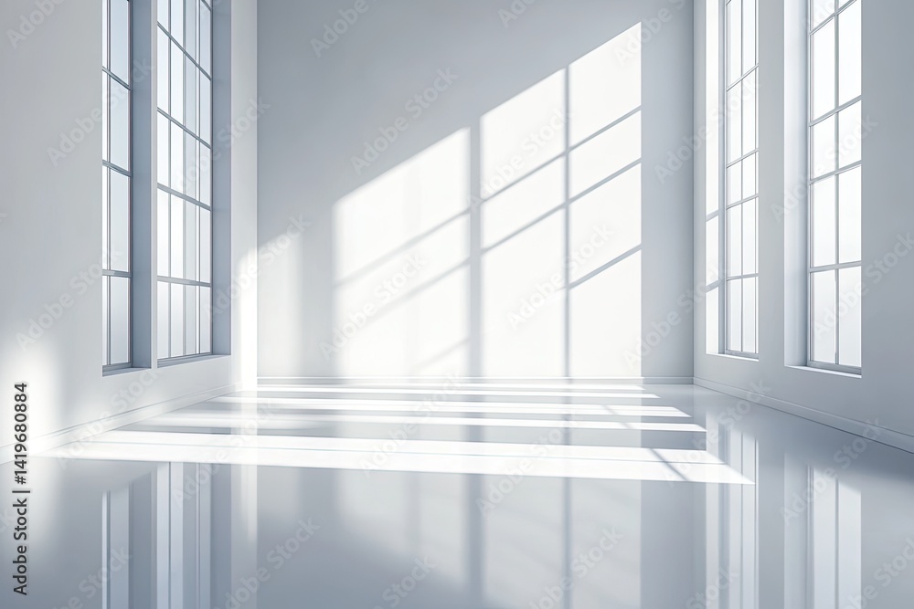 Fototapeta premium Empty Modern Room with Sunlight
