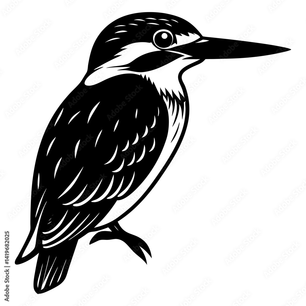 Obraz premium Download Kingfisher Silhouette Vector Art And Illustration Eps File For Design.