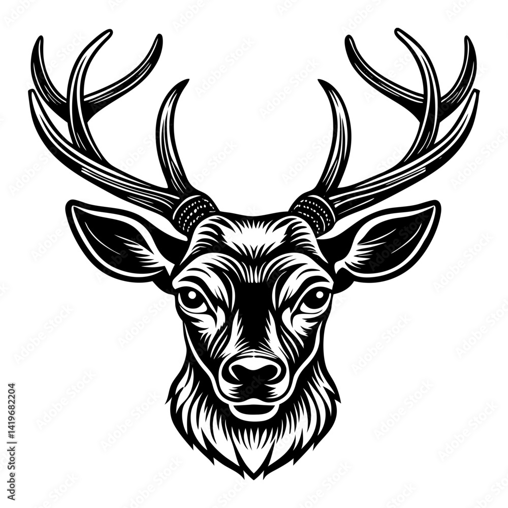 Fototapeta premium Download Deer Head Vector Art Illustration Eps File For Design.