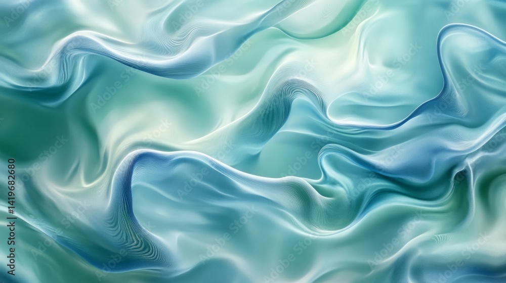 Abstract Teal and Green Fabric Waves Texture Abstract Teal and Green Fabric Waves Texture