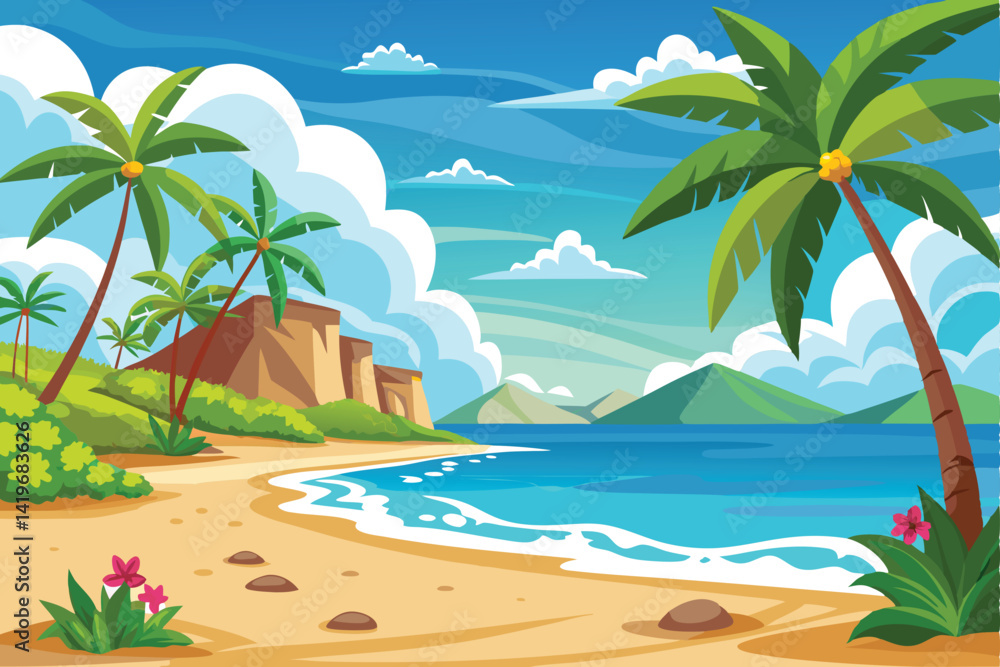 Obraz premium Summer Beach Vector Illustration