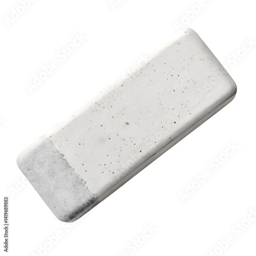 White eraser  school supplies isolated on transparent background