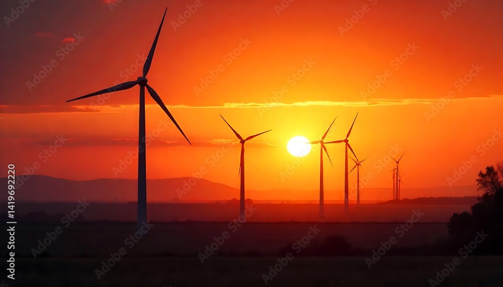wind turbines at sunset wind turbines at sunset