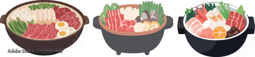 Obraz na płótnie Cartoon hot pot food illustration material
w salonie