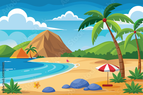 Beautiful Beach Vector Art