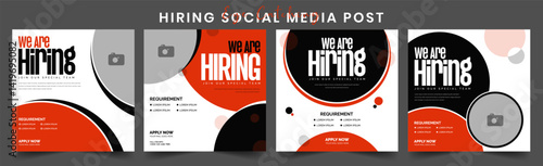 We Are Hiring Social Media Post Template for Job Openings and Staff Recruitment Easy to Edit Design Perfect for Promoting Vacancies on Instagram Facebook LinkedIn and Other Hiring Platforms.