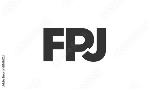 Free Download FPJ logo design template with strong and modern bold text. Initial based vector logotype featuring simple and minimal typography. Trendy company identity. - GFXLoad