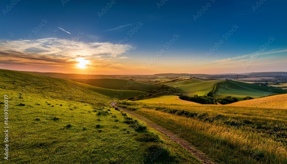 Obraz premium North Downs at Sunset