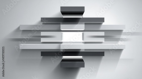 Modern rectangular banner, minimalist grey design, clean lines - banner professional minimalist template