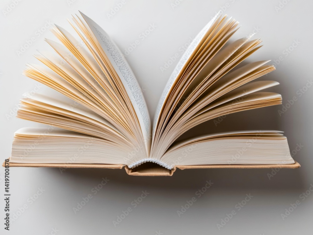Fototapeta premium Open Book Pages, Education and Knowledge Concept, Blank Pages Ready for Text