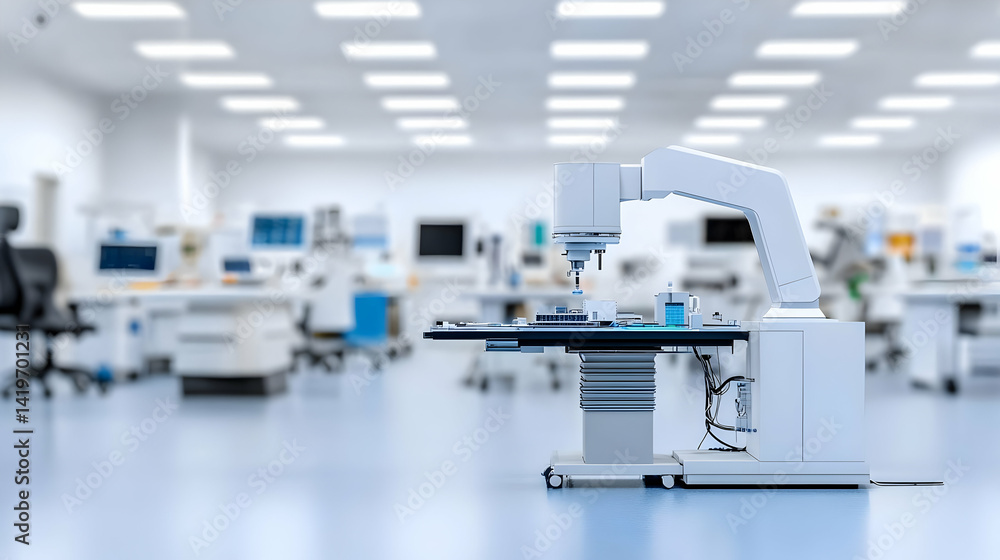 Modern Medical Microscope In Empty Laboratory Modern Medical Microscope In Empty Laboratory