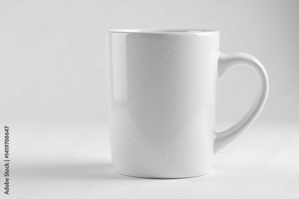 Large oversized coffee mug, side view, clean white, isolated, empty Large oversized coffee mug, side view, clean white, isolated, empty