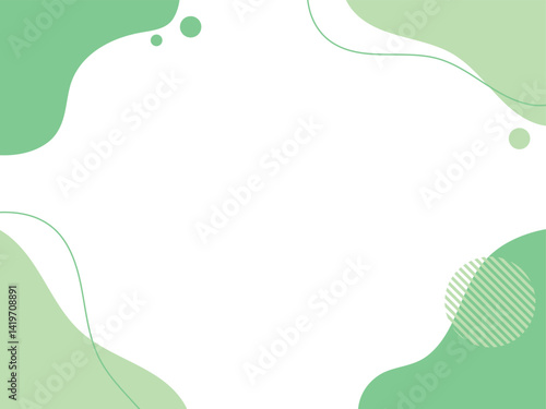 流体シェイプの背景イラスト素材　flat hand drawn fluid shapes background.Cute abstract shapes.Vector loose frame.