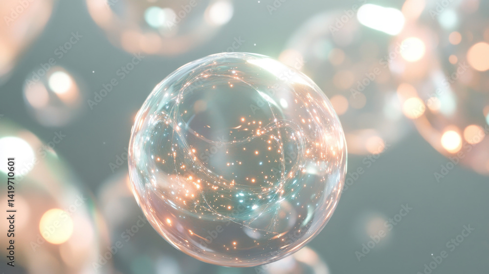 Cosmos and microbiome fusion featuring a sparkling sphere, ideal for background Cosmos and microbiome fusion featuring a sparkling sphere, ideal for background