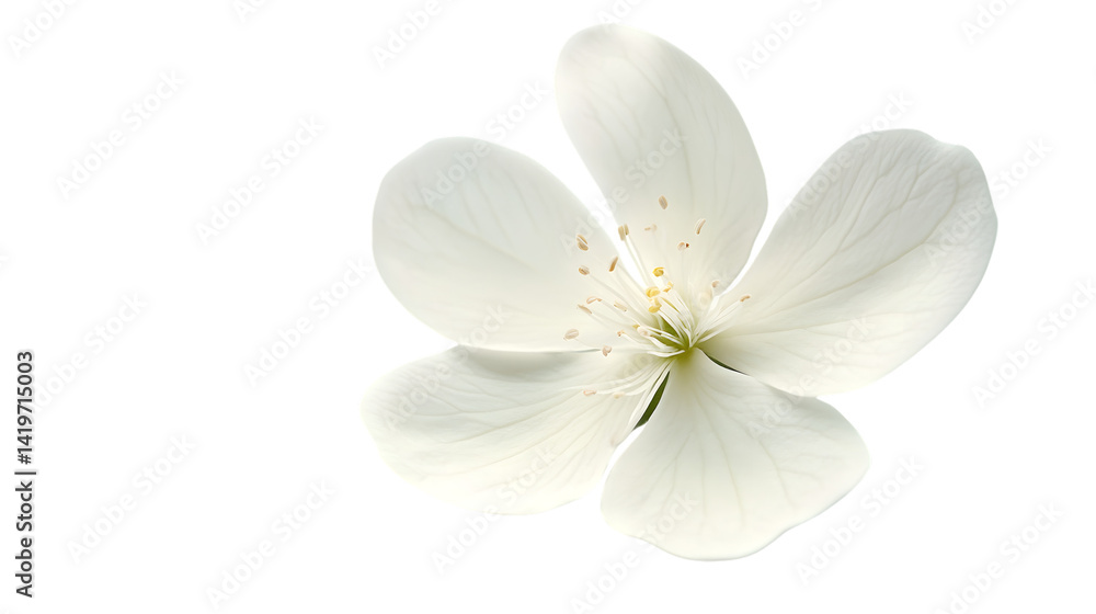 Fototapeta premium Elegant White Flower Isolated on White Background for Professional Use