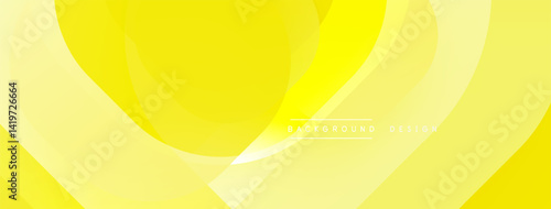 Yellow abstract layers create soft, flowing visual. Minimalist design, gentle gradients, modern aesthetic. Background suitable for digital projects.