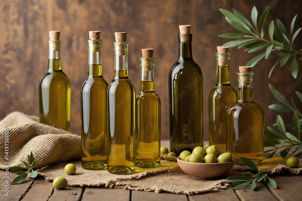 Naklejka premium still life with olive oil