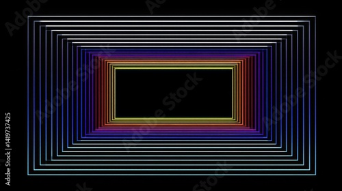 Multicolored square border framing elemen-1 - symmetrical grid tiles polychromatic