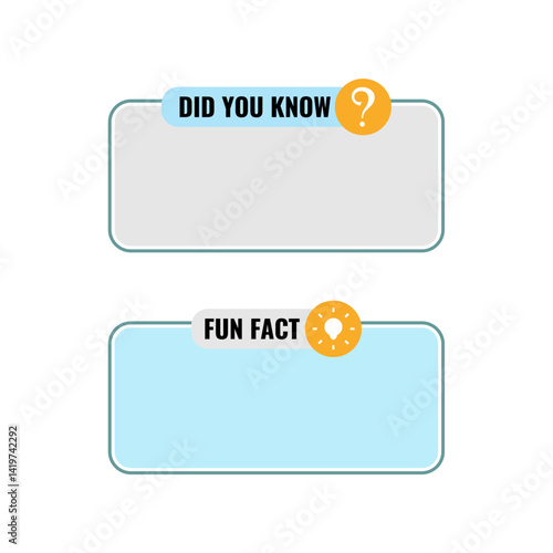 Did You Know and fun fact label design Logo design. Vector illustration
