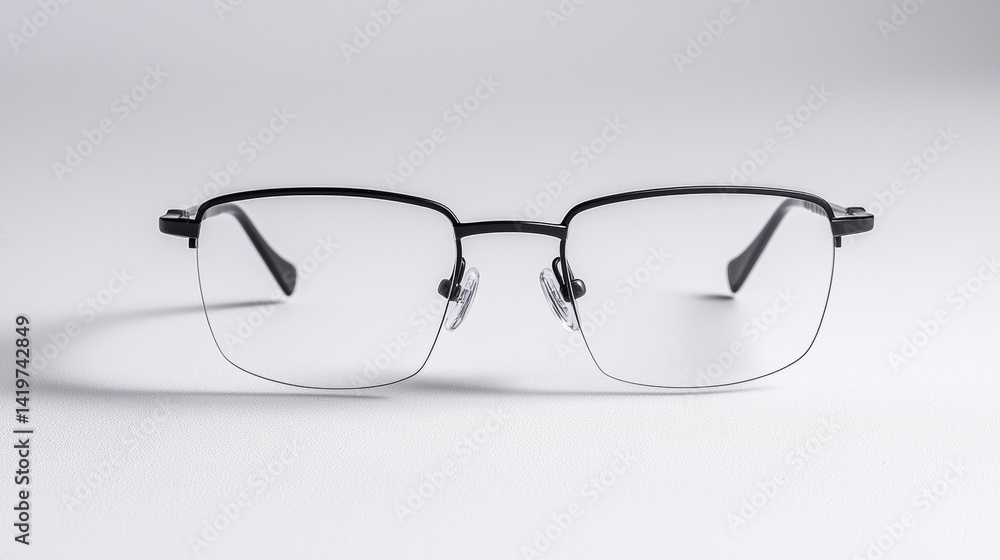 Fototapeta premium Minimalist Black Frame Glasses with Clear Lenses for Vision Correction