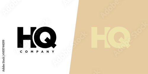 Letter H and Q, HQ logo design template. Minimal monogram initial based logotype.