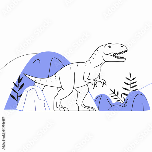 Detailed Clipart Set of Jurassic Era Giants Showcasing Various Dinosaurs in Dynamic Scenes and Natural Habitats
